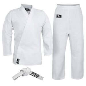 Hawk Karate Martial Arts Uniform Size 4 (5’6”/150lbs) with white & black belt